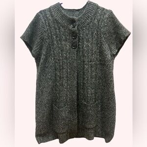 Sonoma Short Sleeve Duster Cardigan XL Charcoal Gray